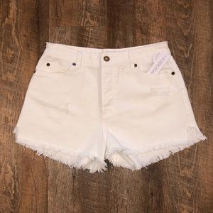 NWT High Waisted White Jean Shorts
